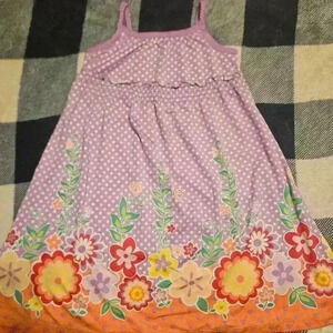 The Children's Place Girls Purple & White Polka Dot Spaghetti Strap Dress Size 5